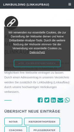 Vorschau der mobilen Webseite www.linkbuilding-linkaufbau.de, Linkbuilding - Fischer's Online Marketing