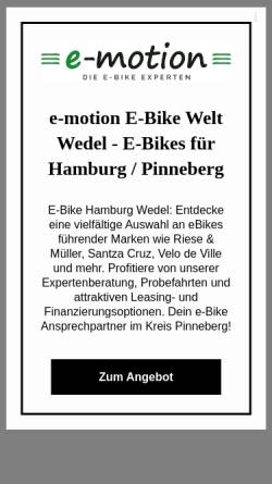 Vorschau der mobilen Webseite ebike-hamburg-wedel.de, E-Motion