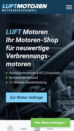 Vorschau der mobilen Webseite luft-motoren.de, LUFT Motoren GmbH