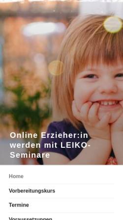 Vorschau der mobilen Webseite erzieher-kurs.de, LEIKO Seminare