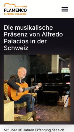 Vorschau der mobilen Webseite www.alfredopalacios.ch, Flamenco Show