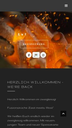 Vorschau der mobilen Webseite www.zweigleisig.com, Restaurant Zweigleisig