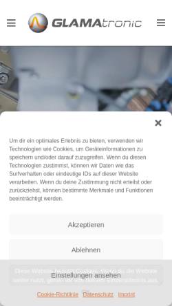 Vorschau der mobilen Webseite www.glamatronic.de, GLAMAtronic Schweiß- und Anlagentechnik GmbH