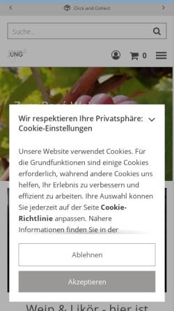 Vorschau der mobilen Webseite www.wein-jung.de, Wein- & Likörhaus Jung