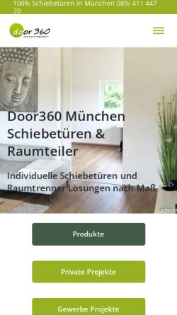 Vorschau der mobilen Webseite schiebetueren-muenchen.com, Door360 Schiebetüren GmbH