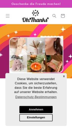 Vorschau der mobilen Webseite www.ohthanksmanufaktur.de, Oh!Thanks