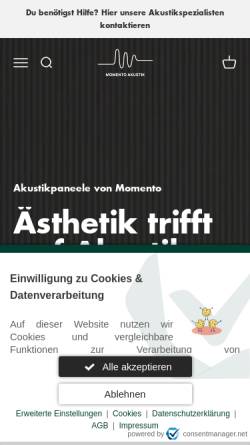 Vorschau der mobilen Webseite www.momento-akustik.de, Momento Akustik