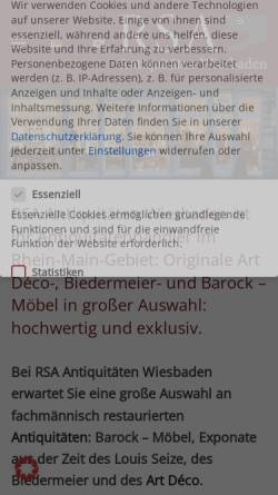 Vorschau der mobilen Webseite antiquitaeten-wiesbaden.de, RSA Antiquitäten