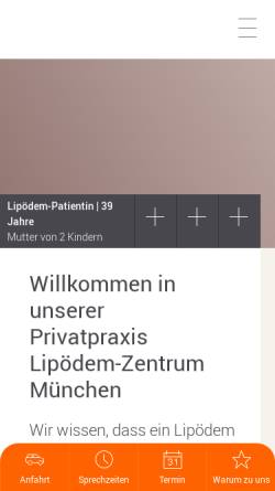 Vorschau der mobilen Webseite lipoedem-zentrum-muenchen.de, Lipödem Zentrum München