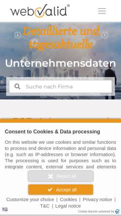Vorschau der mobilen Webseite www.webvalid.de, webvalid GmbH