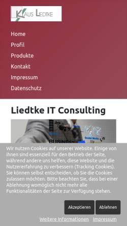 Vorschau der mobilen Webseite www.liedtke-it-consulting.de, Liedtke IT-Consulting