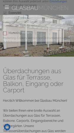 Vorschau der mobilen Webseite www.glasbau-muenchen.de, Glasbau München