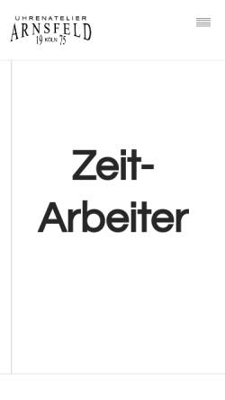 Vorschau der mobilen Webseite uhrmachermeister-arnsfeld.de, Uhrenatelier Arnsfeld