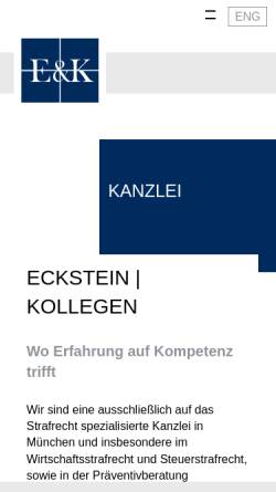 Vorschau der mobilen Webseite www.eckstein-kollegen.de, Rechtsanwälte Eckstein & Kollegen