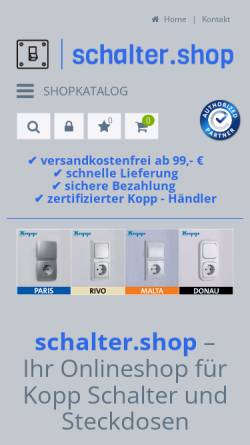 Vorschau der mobilen Webseite www.schalter.shop, schalter.shop24 GmbH