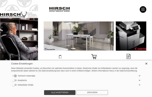 Vorschau von hirsch-buerotechnik.de, Hirsch Büroeinrichtung und Computer-Technik GmbH