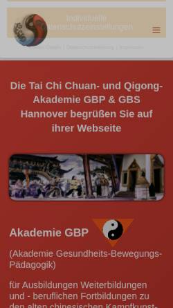 Vorschau der mobilen Webseite akademie-gbp.de, Taijiquan und Qigong Akademie GBP