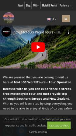 Vorschau der mobilen Webseite motogsworldtours.com, MotoGS WorldTours - Tour Operator