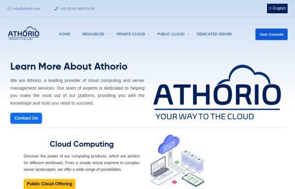 Vorschau von athorio.com, Athorio Cloud