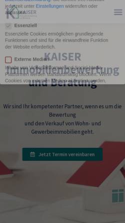 Vorschau der mobilen Webseite kaiser-immowert.de, Kaiser Immobilienbewertung und Beratung