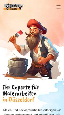 Vorschau der mobilen Webseite www.piraten-malerbetrieb.de, Piraten Malerbetrieb Düsseldorf