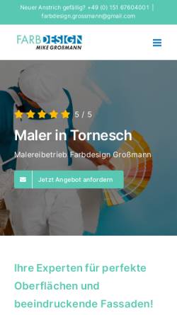 Vorschau der mobilen Webseite grossmann-maler.de, Farbdesign Großmann