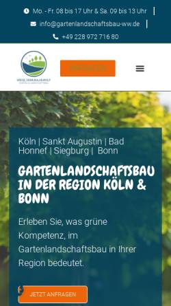 Vorschau der mobilen Webseite gartenlandschaftsbau-ww.de, Garten-und Landschaftsbau Wiese und Wolf