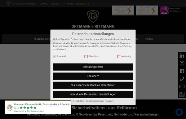 Vorschau von ortmann-sicherheitsdienst.de, Ortmann & Rittmann