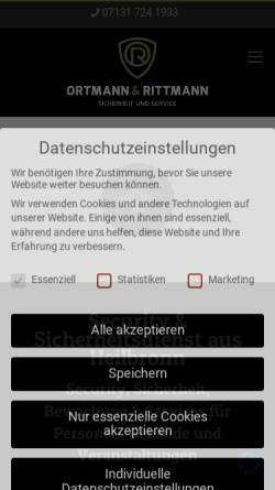 Vorschau der mobilen Webseite ortmann-sicherheitsdienst.de, Ortmann & Rittmann