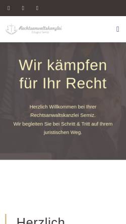 Vorschau der mobilen Webseite rechtsanwaltsemiz.de, Rechtsanwaltskanzlei Ertugrul Semiz