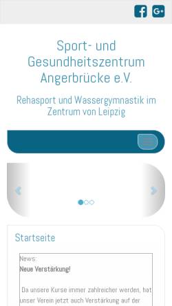 Vorschau der mobilen Webseite sport-gesundheit-angerbrücke.de, Sport- und Gesundheitszentrum Angerbrücke e.V.
