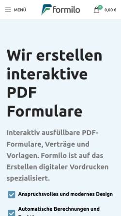 Vorschau der mobilen Webseite www.formilo.com, Formilo GmbH