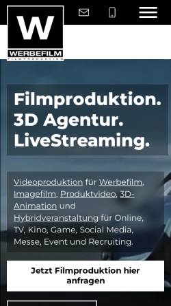 Vorschau der mobilen Webseite www.werbefilm.de, D.I.E. WERBEFILM GmbH
