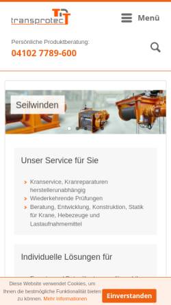 Vorschau der mobilen Webseite www.transprotec.de, transprotec GmbH