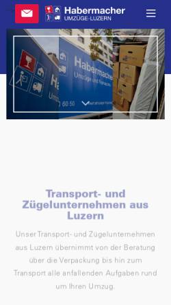 Vorschau der mobilen Webseite www.umzuege-habermacher.ch, Habermacher Transport AG