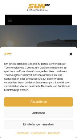 Vorschau der mobilen Webseite suntec-elektro.de, SUNtec Elektrotechnik GmbH