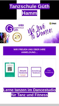 Vorschau der mobilen Webseite www.tanzschule-gueth.de, Tanzschule Güth