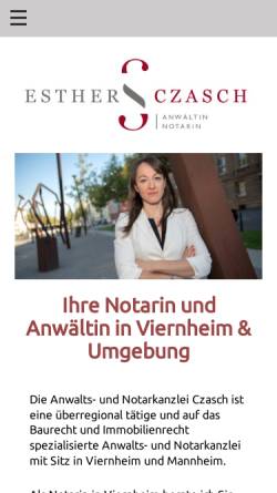 Vorschau der mobilen Webseite notarin-czasch.de, Notarin Esther Czasch