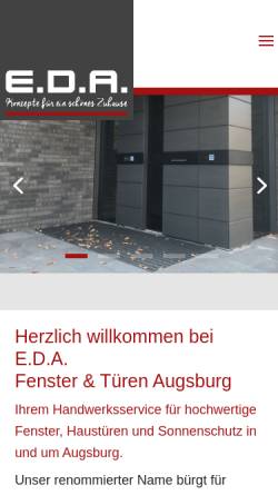 Vorschau der mobilen Webseite www.eda-fenster-tueren.de, E.D.A. Fenster-Türen-Fassadentechnik GmbH