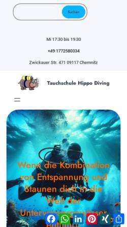 Vorschau der mobilen Webseite hippo-diving.de, Hippo-Diving