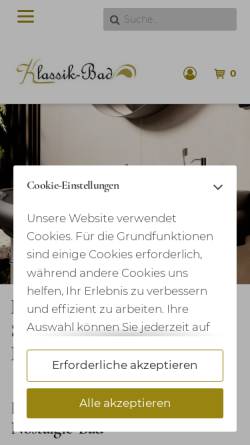 Vorschau der mobilen Webseite klassik-bad.de, LB Service GmbH