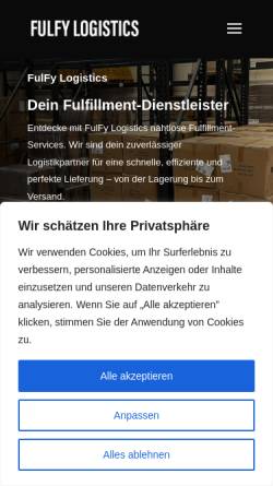 Vorschau der mobilen Webseite fulfy.de, FulFy Logistics GmbH