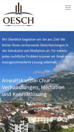 Vorschau der mobilen Webseite anwaltskanzlei-chur.ch, Anwaltskanzlei Chur Oesch Law