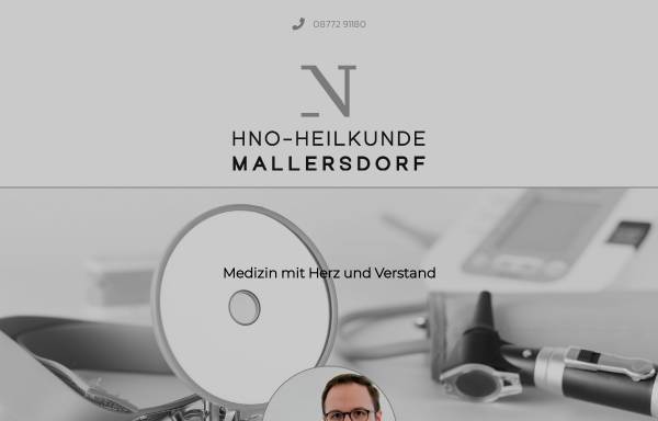 Vorschau von www.hno-mallersdorf.de, HNO-Heilkunde Mallersdorf - Jakob Nerl
