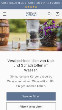 Vorschau der mobilen Webseite www.wasserfilteroase.de, Wasserfilteroase