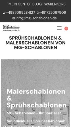 Vorschau der mobilen Webseite www.schablone-kaufen.de, MG-Schablonen