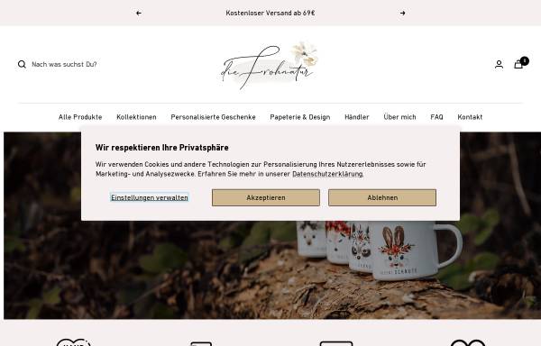 Vorschau von www.die-frohnatur.de, die Frohnatur Design & Shop