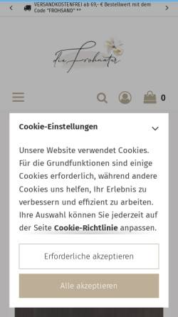 Vorschau der mobilen Webseite www.die-frohnatur.de, die Frohnatur Design & Shop