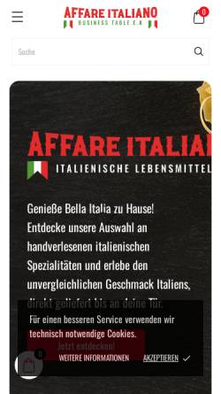 Vorschau der mobilen Webseite affare-italiano.de, Affare Italiano