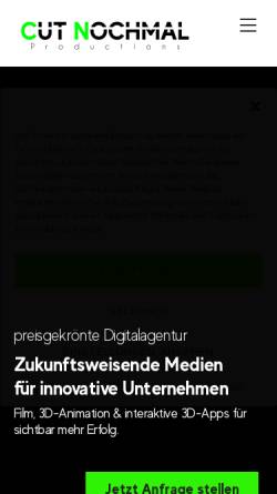 Vorschau der mobilen Webseite cutnochmal.de, GbR Melzner Maximilian, Plößner Jonas (Cut Nochmal Productions)